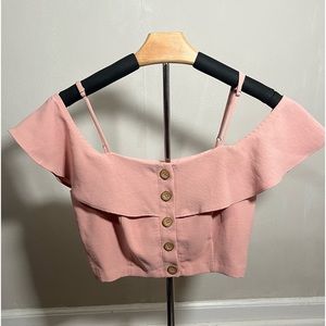 Lulu's button front crop top